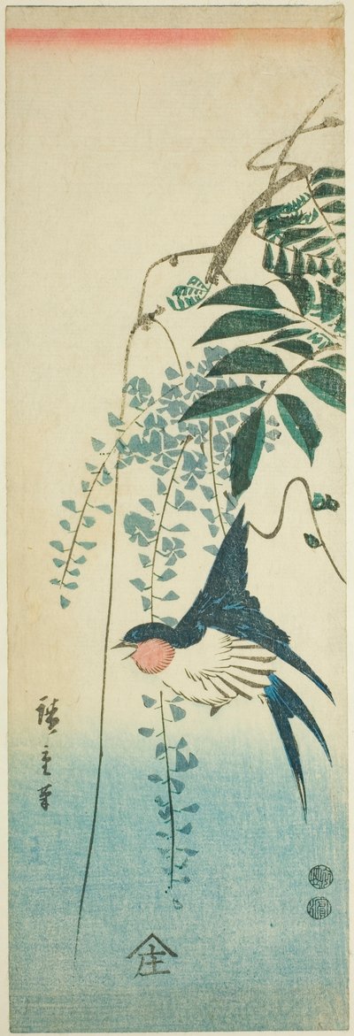 Rondine e glicine da Utagawa Hiroshige