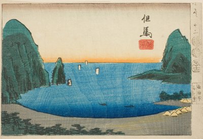 Takanohama in Tajima, sezione del foglio n. 12 dalla serie "Immagini ritagliate delle province (Kunizukushi harimaze zue)" da Utagawa Hiroshige