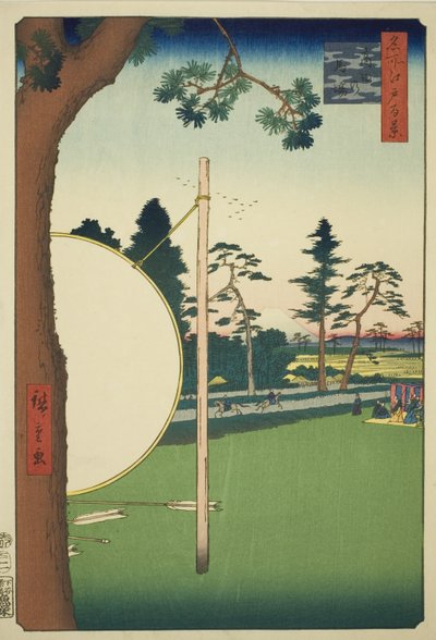 Takata Riding Grounds (Takata no baba), dalla serie "Cento famosi vedute di Edo (Meisho Edo hyakkei)" da Utagawa Hiroshige