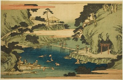 Takinogawa a Oji (Oji Takinogawa), dalla serie "Luoghi famosi nella Capitale Orientale (Toto meisho)" da Utagawa Hiroshige