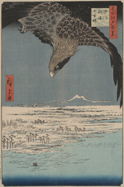 Pianura di diecimila acri a Fukagawa Susaki: Cento vedute famose di Edo da Utagawa Hiroshige