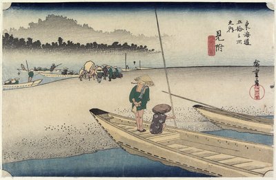 Vista del fiume Tenryu, Mitsuke, c. 1833 da Utagawa Hiroshige