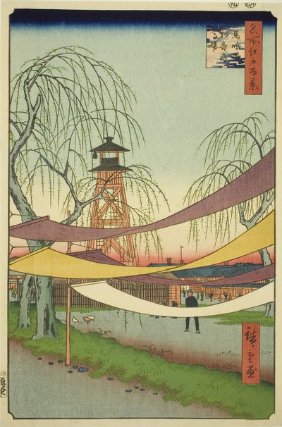 I terreni di equitazione di Hatsune a Bakuro-cho, dalla serie "Cento famosi vedute di Edo" da Utagawa Hiroshige