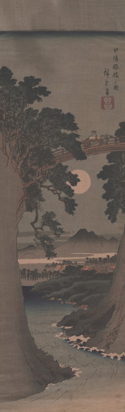Il ponte delle scimmie nella provincia di Kai da Utagawa Hiroshige