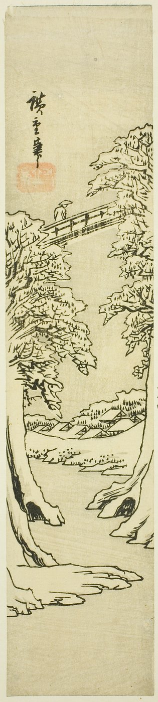 Il ponte delle scimmie in inverno da Utagawa Hiroshige