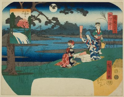 Il fiume gioiello Toi nella provincia di Settsu (Settsu Toi) e il fiume gioiello Koya nella provincia di Kii (Kii Koya no Tamagawa), dalla serie "Sei fiumi gioiello in varie province (Shokoku Mu Tamagawa)" da Utagawa Hiroshige