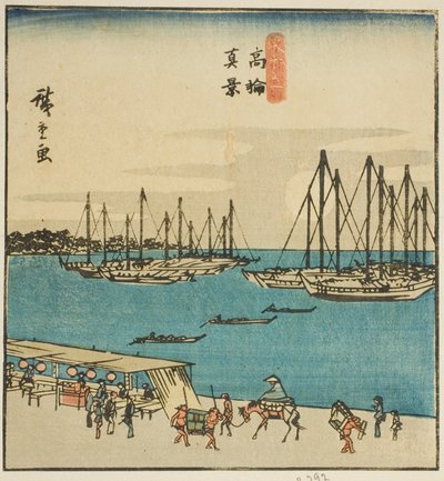 Vista reale di Takanawa (Takanawa shinkei), sezione di un foglio dalla serie "Luoghi famosi nella capitale orientale (Toto meisho)" da Utagawa Hiroshige