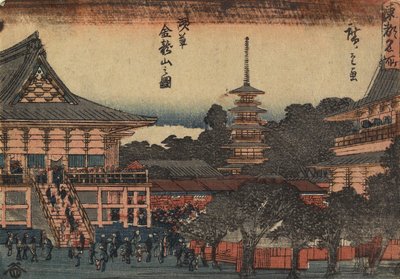 Veduta del tempio di Kinryu_zan ad Asakusa, c. 1841 da Utagawa Hiroshige