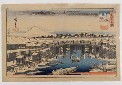 Vista del ponte Nihonbashi, Edo (Edo Meisho) da Utagawa Hiroshige