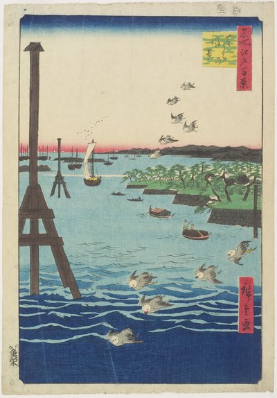 Veduta della Costa di Shiba, febbraio 1856 da Utagawa Hiroshige