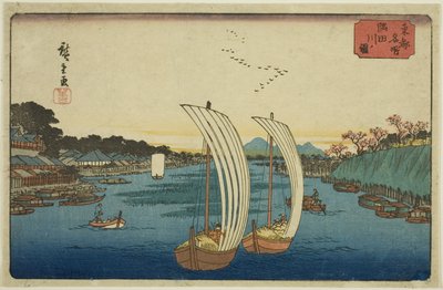 Veduta del Fiume Sumida, dalla serie "Luoghi Famosi nella Capitale Orientale" da Utagawa Hiroshige