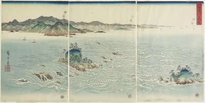Vista dei vortici nella provincia di Awa, 1857 da Utagawa Hiroshige