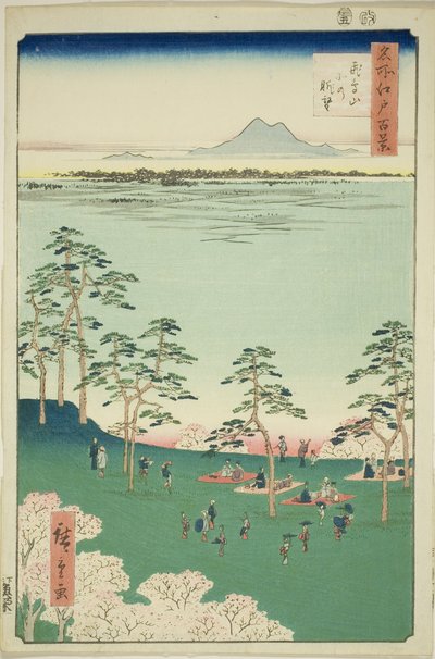 Vista a nord dalla collina di Asuka, dalla serie "Cento famose vedute di Edo" da Utagawa Hiroshige