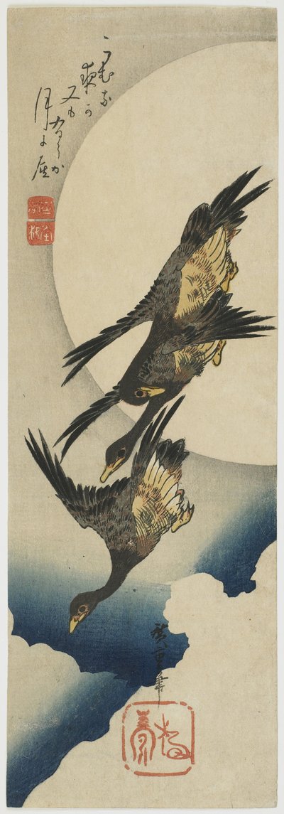 Oche selvatiche attraverso la luna, 1834-39 da Utagawa Hiroshige