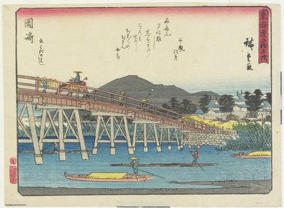 Ponte Yahagi a Okazaki, 1837-1844 da Utagawa Hiroshige