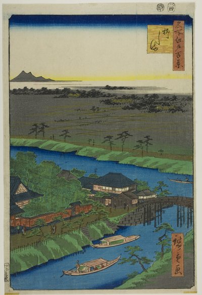 Yanagashima, dalla serie "Cento vedute famose di Edo (Meisho Edo hyakkei)". da Utagawa Hiroshige