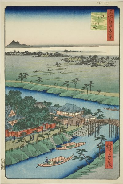 Yanagishima, dalla serie "Cento famosi vedute di Edo (Meisho Edo hyakkei)" da Utagawa Hiroshige