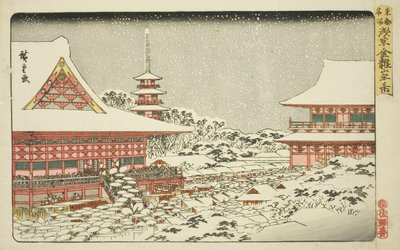 Fiera di fine anno al tempio Kinryuzan ad Asakusa (Asakusa Kinryuzan toshi no ichi), dalla serie "Luoghi famosi della capitale orientale (Toto meisho)" da Utagawa Hiroshige