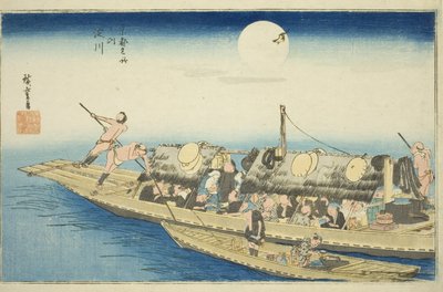 Fiume Yodo (Yodogawa), dalla serie "Luoghi famosi a Kyoto (Kyoto meisho no uchi)" da Utagawa Hiroshige