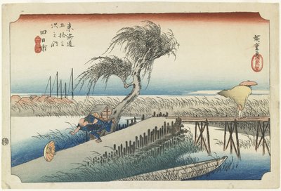 Yokkaichi--Fiume Mie, c.1833 da Utagawa Hiroshige