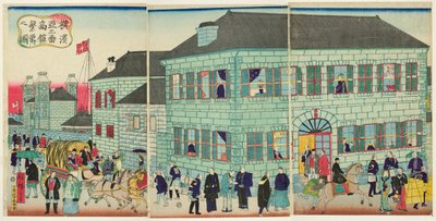 Un prospero mercante americano a Yokohama da Utagawa Hiroshige III