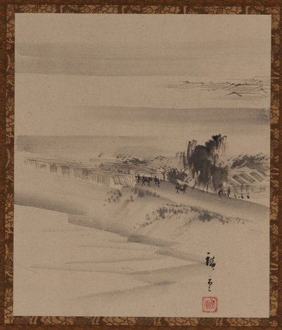 Paesaggio: fiume, città e nebbia, periodo Edo, XIX secolo da Utagawa Hiroshige II