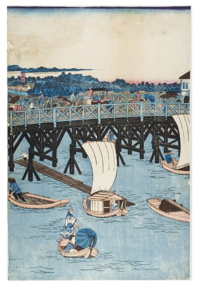 Luoghi famosi di Tokyo, Vista reale del ponte Ryogoku da Utagawa II Hiroshige