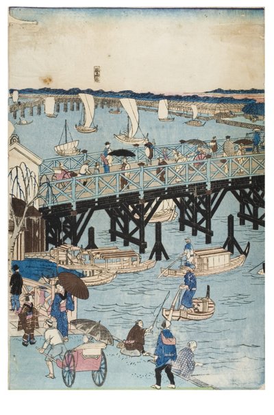 Luoghi famosi a Tokyo, Vista reale del ponte Ryogoku da Utagawa II Hiroshige