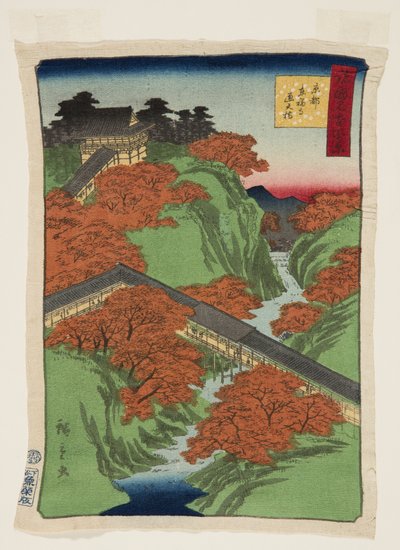 Il ponte Tsūten al tempio Tōfuku-ji, Kyoto da Utagawa II Hiroshige