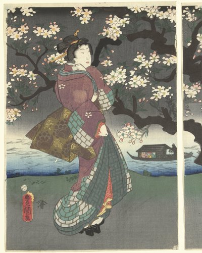 Passeggiata serale lungo il fiume da Utagawa Kunisada (I)
