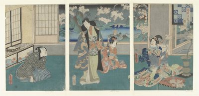 Il terzo mese (Yayoi) (Storie moderne di Genji durante i dodici mesi) (Imayo Genji junikagetsu no uchi) da Utagawa Kunisada (I)