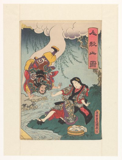 Immortale che cade da una nuvola da Utagawa Kunisada (I)