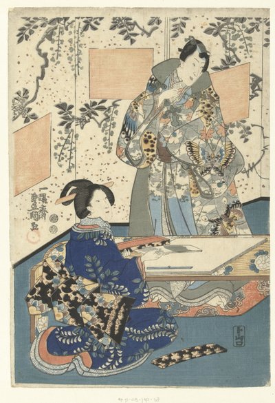 Principe Genji e dama di corte da Utagawa Kunisada (I)