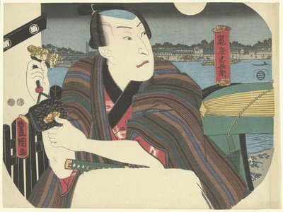 Samurai vicino al fiume da Utagawa Kunisada (I)