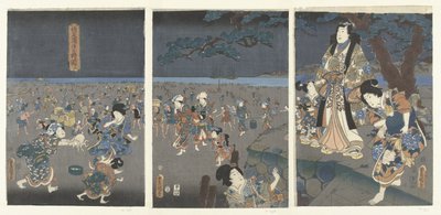 Raccolta di conchiglie sulla spiaggia di Akashi da Utagawa Kunisada (I)