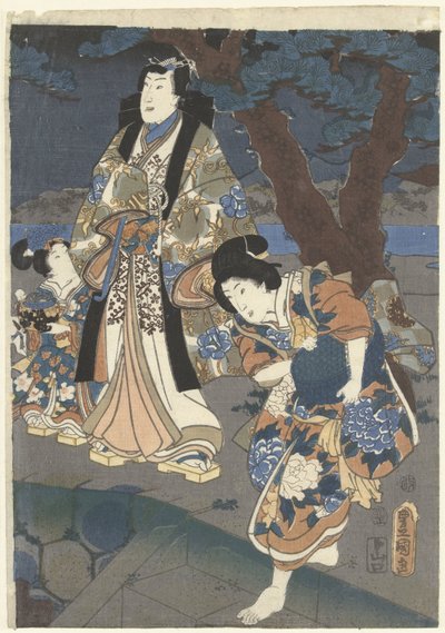 Raccolta di conchiglie sulla spiaggia di Akashi da Utagawa Kunisada (I)