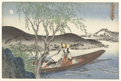 Danzatrice Shirabyoshi in una barca Asazuma da Utagawa Kunisada (I)