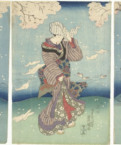 Giornata tempestosa sul fiume Sumida da Utagawa Kunisada (I)