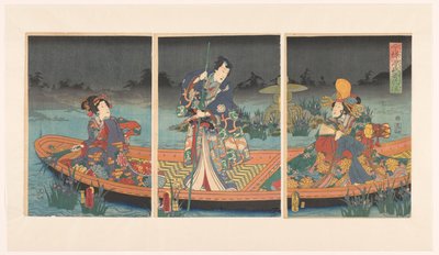 Onde nemiche si avvicinano al moderno principe Genji (Imayo Genji yoseru adanami) da Utagawa Kunisada (I)