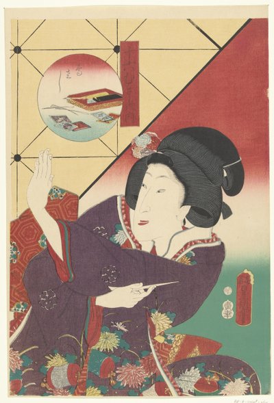 Donna in kimono autunnale da Utagawa Kunisada (I)