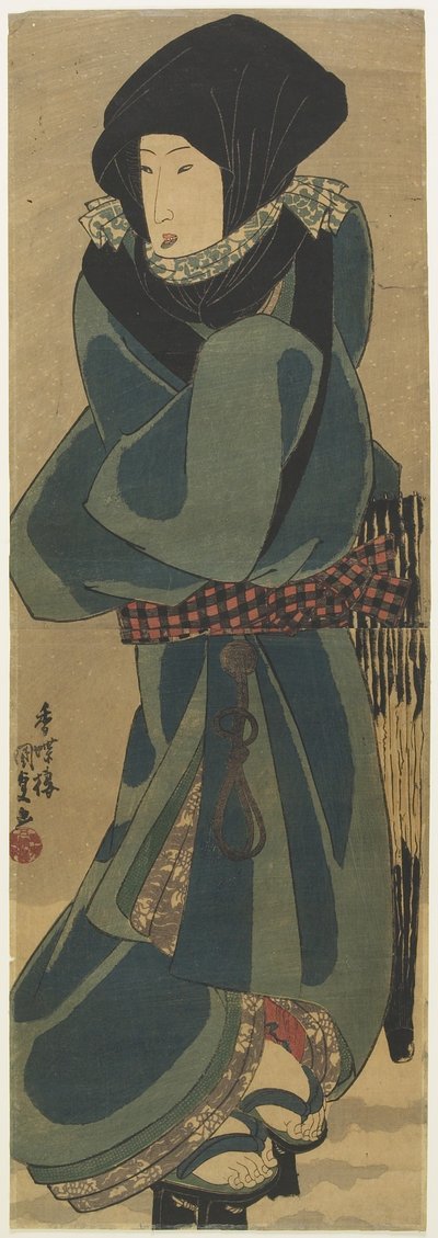 (Donna con mantello e cappuccio), c. 1830-1844 da Utagawa Kunisada