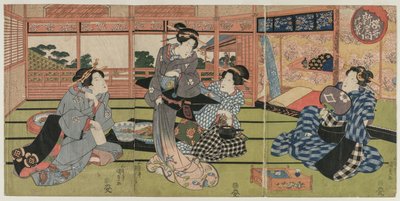 Una Vista della Grande Nuova Sala a Sakurai da Utagawa Kunisada