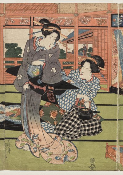 Una vista della grande nuova stanza a Sakurai da Utagawa Kunisada