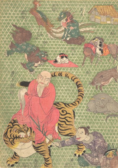 Lavoro di cesteria: del maestro Ichida Shoshichiro di Naniwa Kagozaiku Naniwa saikunin Ichida Shoshichiro da Utagawa Kunisada
