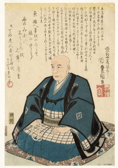 Ritratto commemorativo di Utagawa Hiroshige, 1858 (xilografia) da Utagawa Kunisada