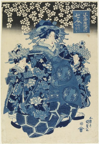 Una delle sette belle cortigiane della casa Ebiya, c. 1808-1829 da Utagawa Kunisada