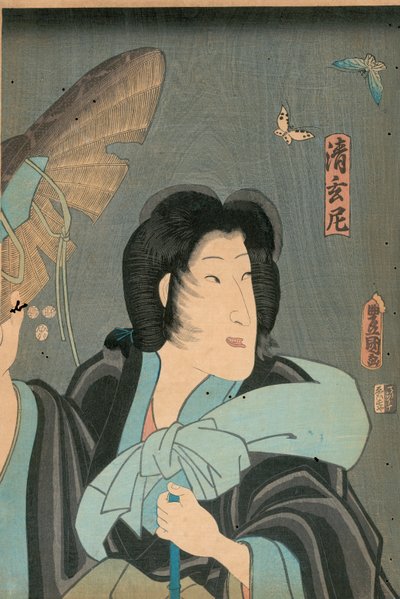 Poeta e farfalla, pubblicato da Otaya Takichi da Utagawa Kunisada