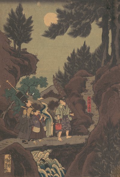 Shanao [Yoshitsune] impara le arti marziali a Sojogatani da Utagawa Kunisada