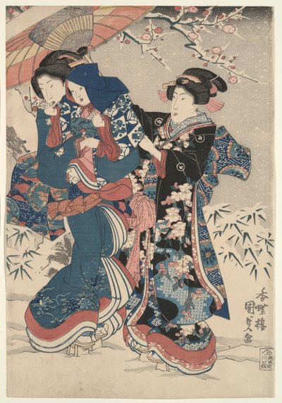 Battaglia di neve da Utagawa Kunisada