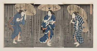 Doccia improvvisa nel caldo estivo da Utagawa Kunisada